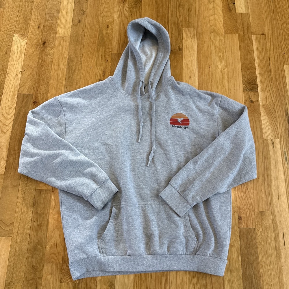 Birddogs Hoodie Mens XL Gray Graphic Pullover Hooded Sweatshirt Fleece Cotton.‎